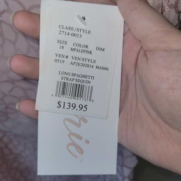 NWT Blouson-bodice rose sequin bridesmaid dress - Picture 3 of 4